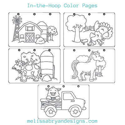ITH color pages farm animals